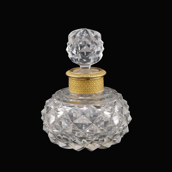 Bottiglia portaprofumo in cristallo molato e bronzo dorato  (Francia, fine XIX Sec.)  - Asta ASTA A TEMPO  - Colasanti Casa d'Aste