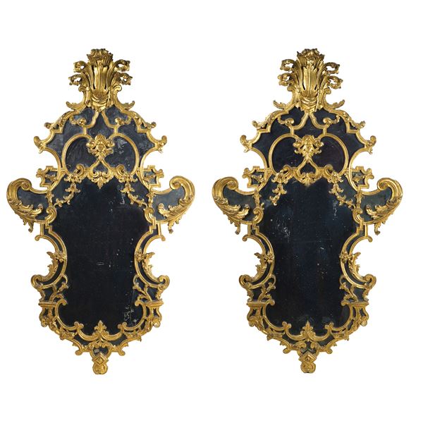A pair of Louis XV mirrors  (18th century)  - Auction Fine Art From a Tuscan Property - Colasanti Casa d'Aste