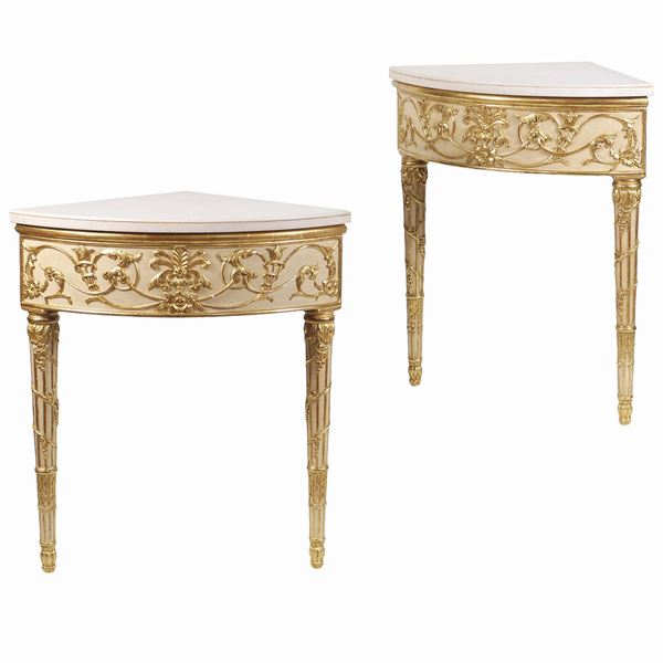 A pair of Louis XVI style consoles  (20th century)  - Auction Online Christmas Auction - Colasanti Casa d'Aste