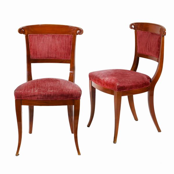 Four Italian cherrywood chairs