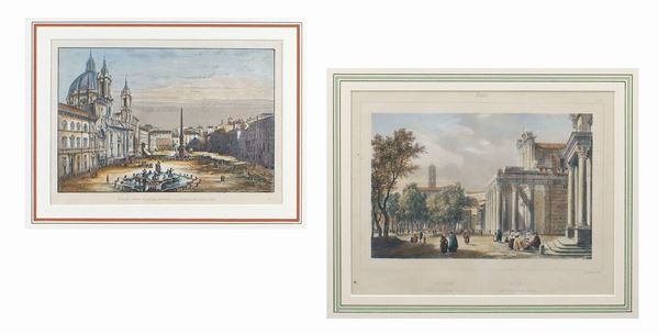 A lot of two prints (2)  (20th century)  - Auction Online Christmas Auction - Colasanti Casa d'Aste