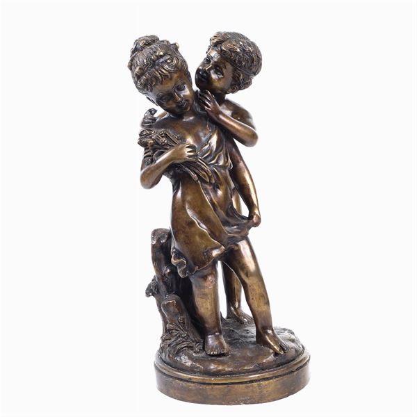 Scultura in bronzo brunito