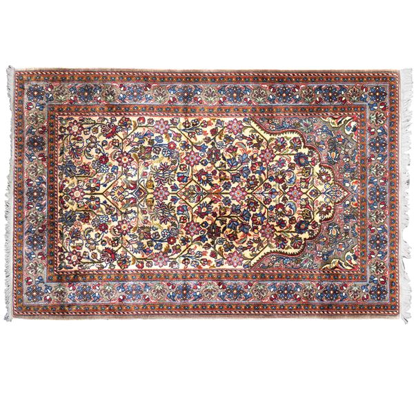 A Kashan Kork prayer rug  (Persia, 20th century)  - Auction Online auction with selected works of art from Unicef donations (lots 1 -193) - Colasanti Casa d'Aste