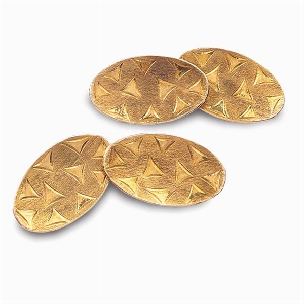 Gemelli ovali in oro giallo 18Kt