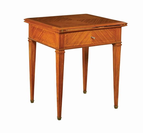 An English satin wood playing table