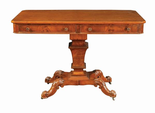 An English mahogany writing desk