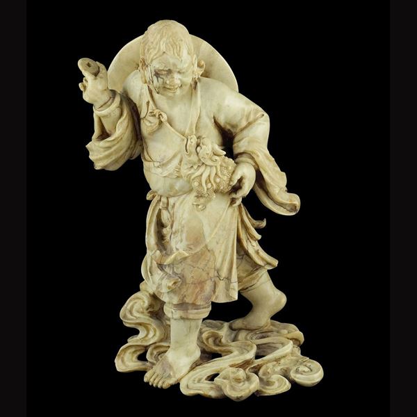 Scultura portafortuna in pietra saponaria