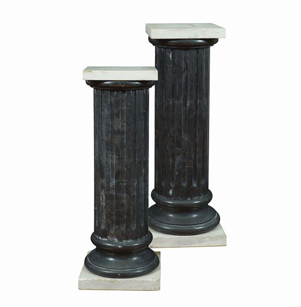 A pair of italian marble columns