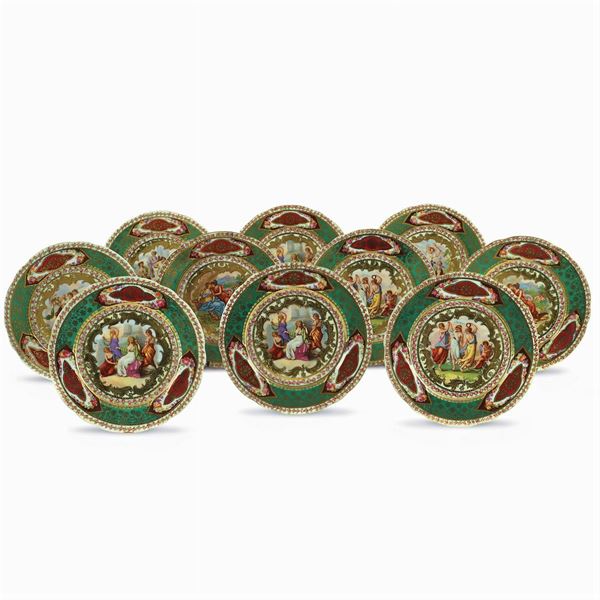 Ten porcelain plates