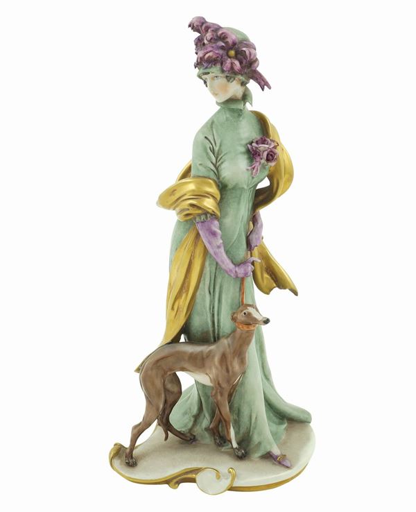 A polychromatic porcelain figure