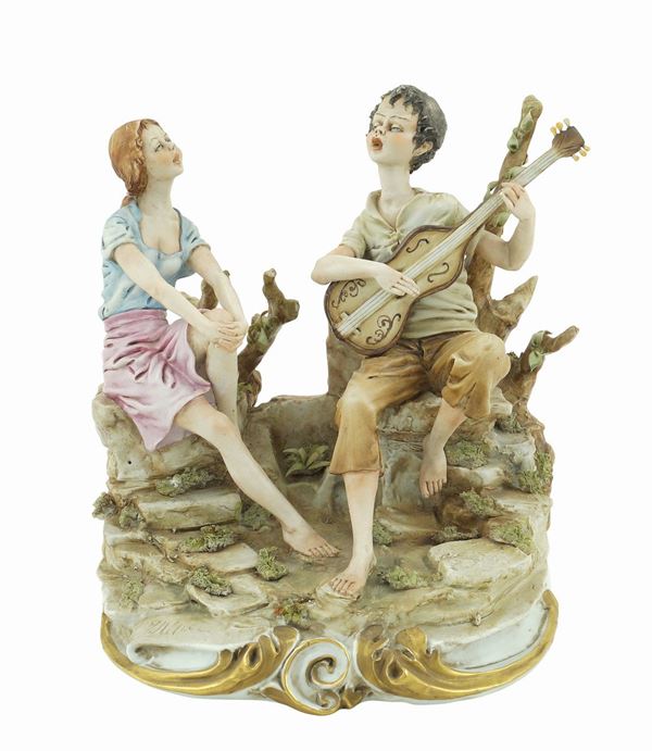 An Italian polychromatic porcelain lot