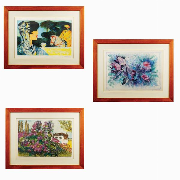 Tre litografie autori e soggetti diversi  (XX Sec.)  - Asta ASTA A TEMPO  - Colasanti Casa d'Aste