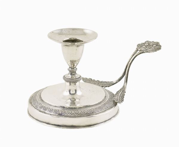 A silver candlestick