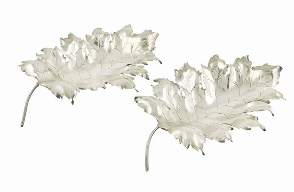 Coppia di foglie in argento 925