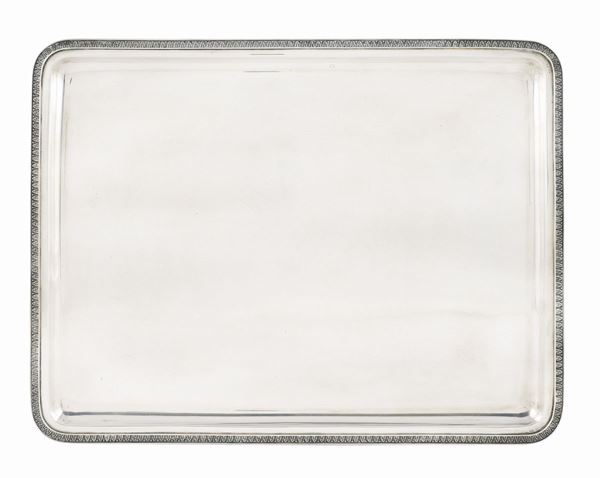 An 800 silver rectangular tray
