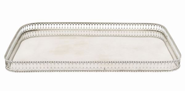 Vassoio rettangolare in argento 800
