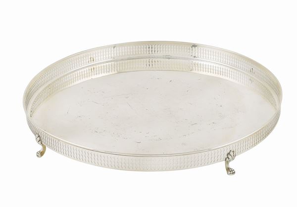 Vassoio circolare in argento 800