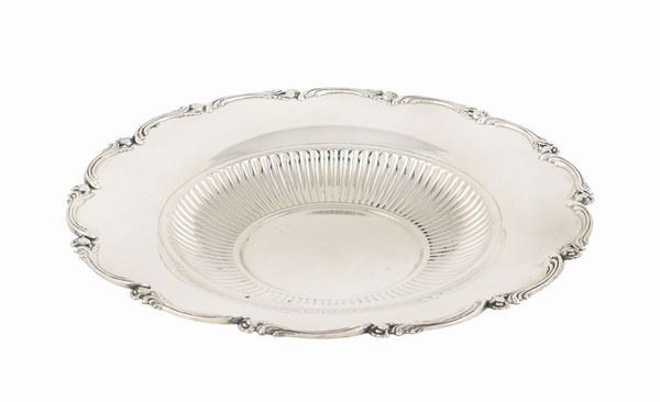 Centrotavola circolare in argento 800