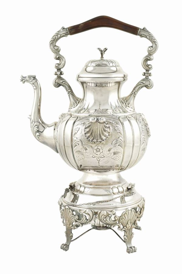 An 800 silver tea kettle