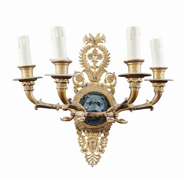A pair of bronze four lights appliques  (France, antique manufacture)  - Auction Auction 34 - Colasanti Casa d'Aste