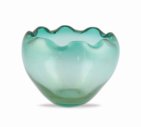 Vaso in vetro soffiato  (Murano, XX Sec.)  - Asta ARGENTI DA COLLEZIONE  - Colasanti Casa d'Aste