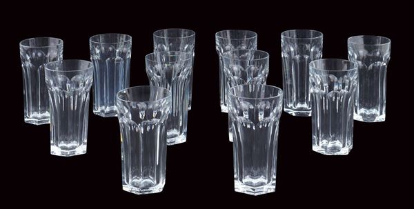 Baccarat, dodici bicchieri tumbler  (Francia, XX Sec.)  - Asta ARGENTI DA COLLEZIONE  - Colasanti Casa d'Aste