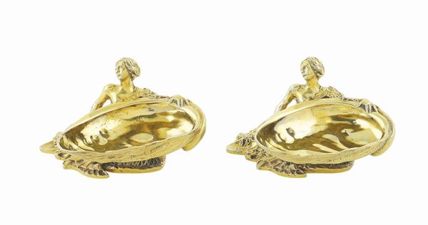 Due saliere in argento vermeil