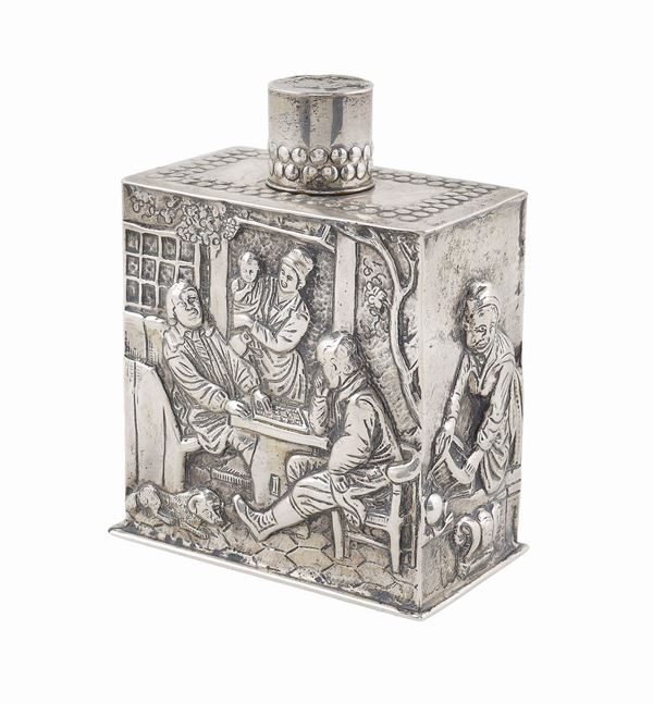 An silver tea box