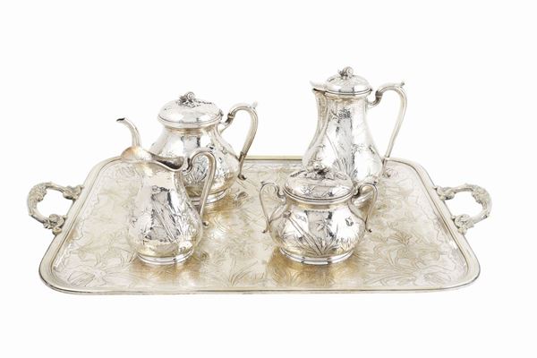 Servizio the e caffè in argento 950  (Francia, XIX Sec.)  - Asta ARGENTI DA COLLEZIONE  - Colasanti Casa d'Aste