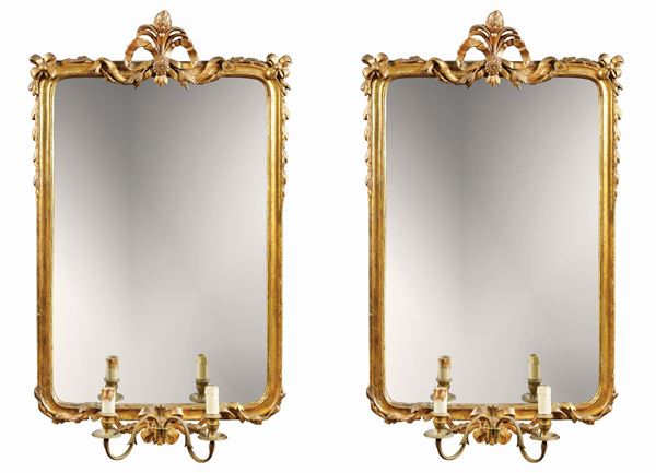 A pair of rectangular mirrors  (Italy, late 19th century)  - Auction Auction 34 - Colasanti Casa d'Aste