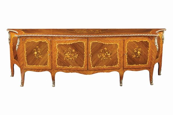 A rosewood and bois de rose cupboard