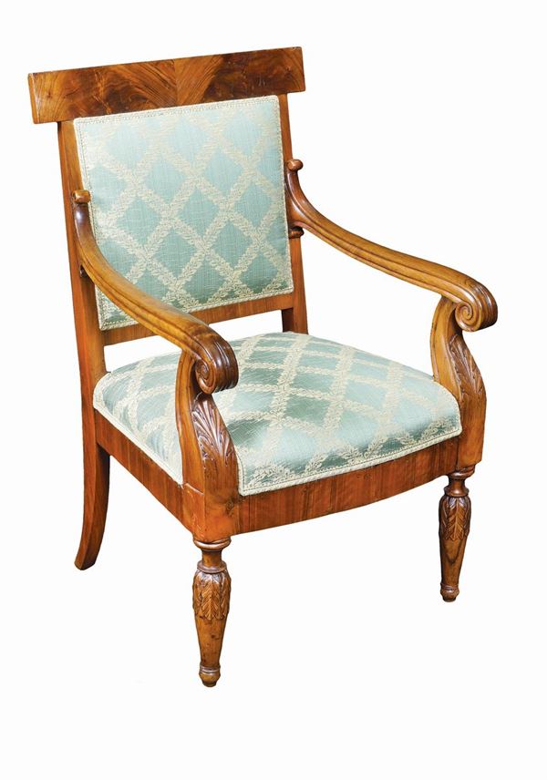 A French walnut armachair