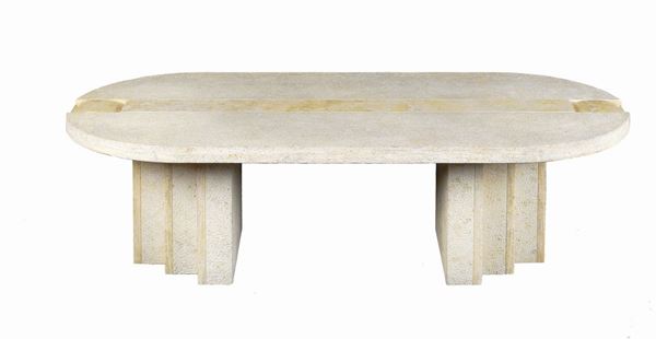 A yellow marble table