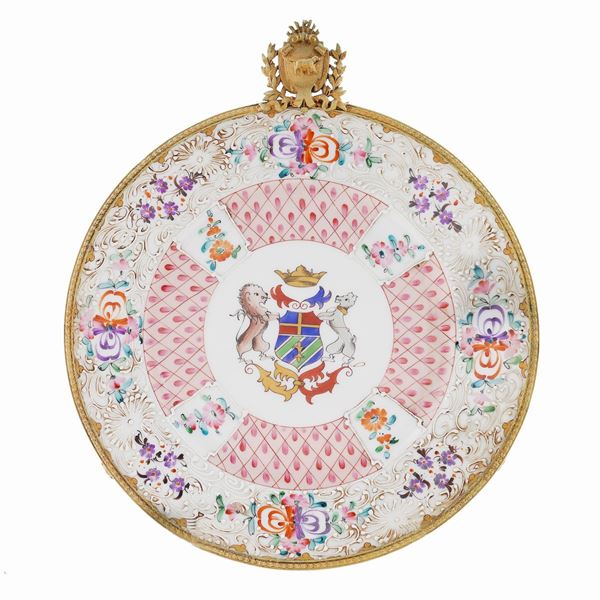 A French polychromatic porcelain plate