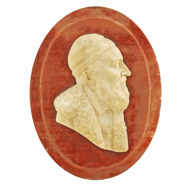 A marble profile representing Titian