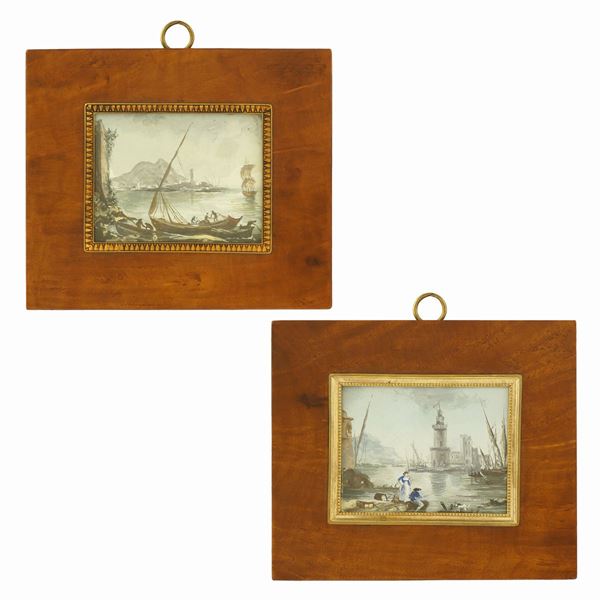 A pair of miniatures on paper