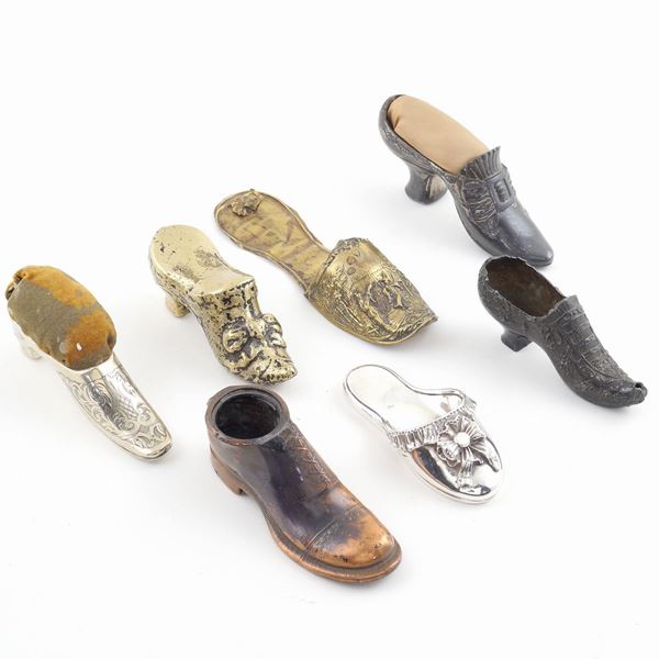 Collezione di 7 scarpette in metallo  (fine XIX Sec.)  - Asta ASTA A TEMPO  - Colasanti Casa d'Aste