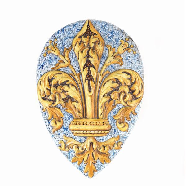 Scudo in maiolica dipinto in policromia