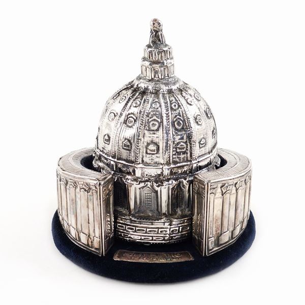 A silverplate and terracotta bell  (2000)  - Auction Online Christmas Auction - Colasanti Casa d'Aste