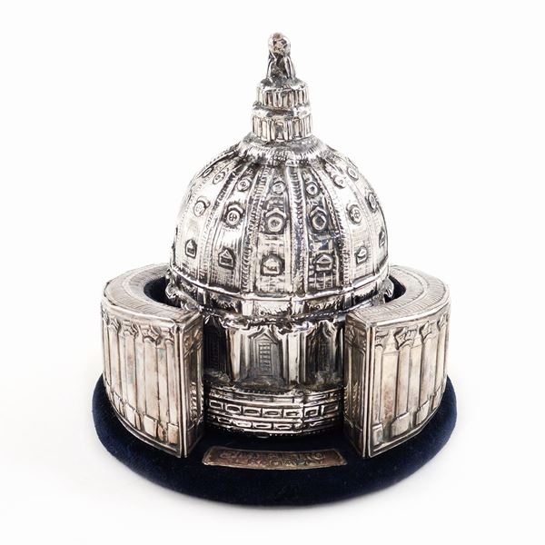 A silverplate and terracotta bell