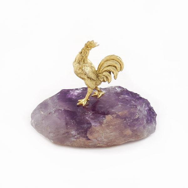A gilt metal cock  (20th century)  - Auction Online Christmas Auction - Colasanti Casa d'Aste