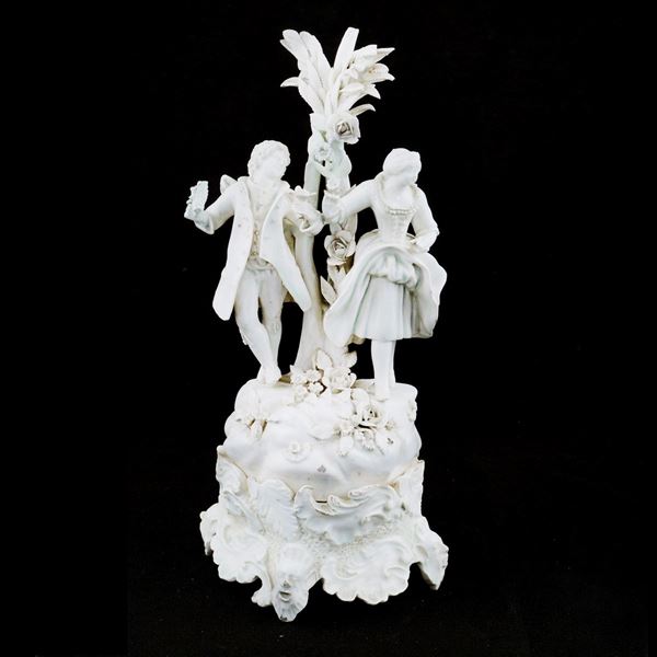 Gruppo in ceramica smaltata bianca  (Nove Bassano XVIII Sec.)  - Asta ASTA A TEMPO  - Colasanti Casa d'Aste