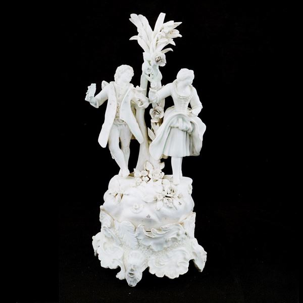 Gruppo in ceramica smaltata bianca