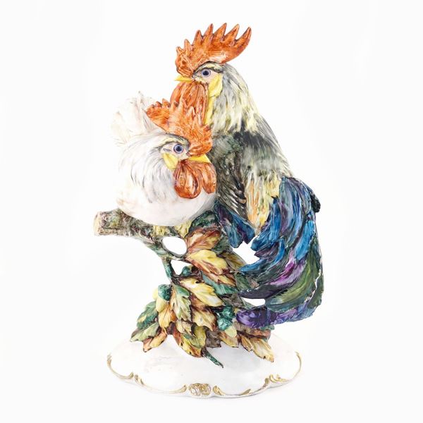 Gruppo in ceramica, firmato Guido Cacciapuoti