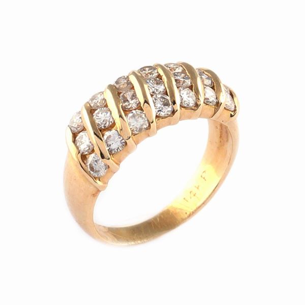 Anello mezza fascia in oro giallo 14kt