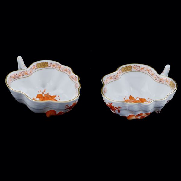 A pair of Herend porcelain baskets