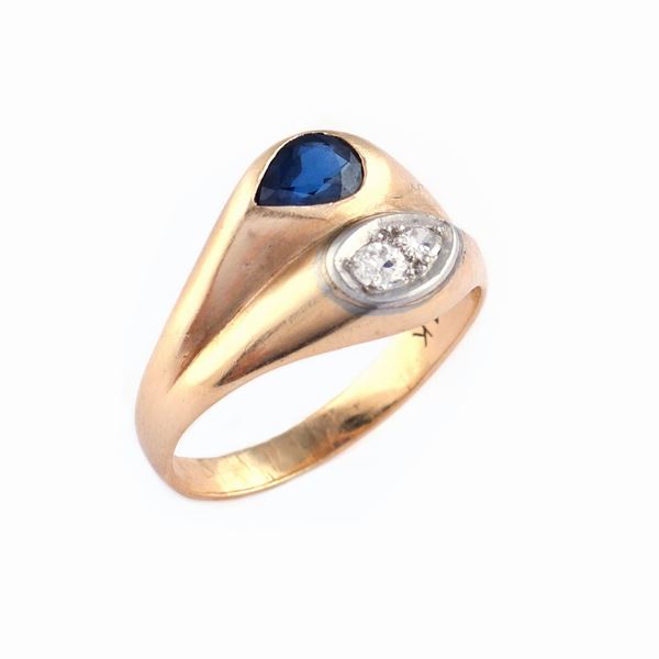 Anello in oro rosa e bianco 14kt