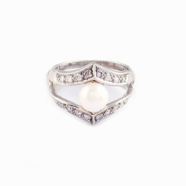 Anello fede americana in oro bianco 14kt
