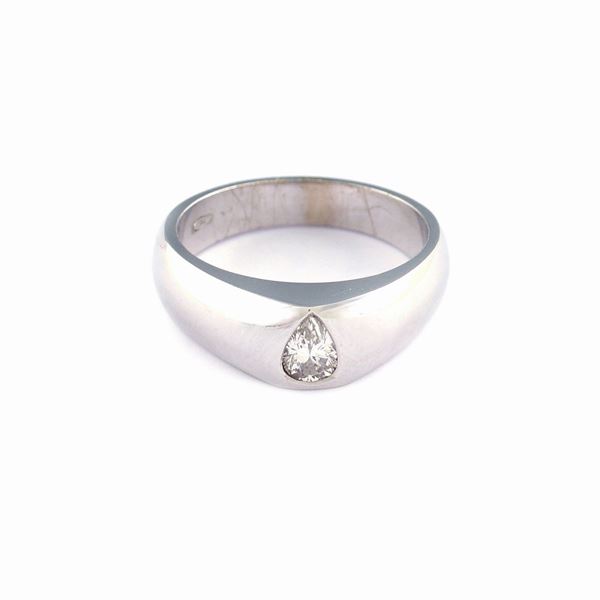 Anello in oro bianco 18kt con diamante
