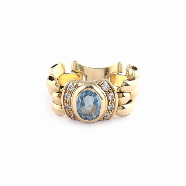 Anello maglia panthère in oro giallo 18kt